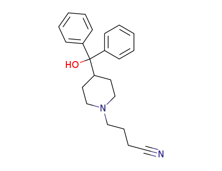 Molecular Structure of 118419-86-6 (1-(3-Cyanopropyl)-4-(hydroxydiphenylmethyl)piperidine)