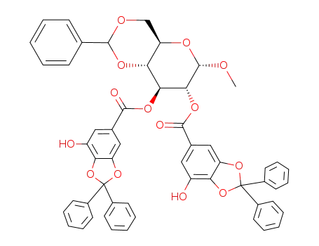 methyl 4,6-O-benzylidene-2,3-bis(3,4-((diphenylmethylene)dioxy)-5-hydroxybenzoyl)-α-D-glucopyranoside
