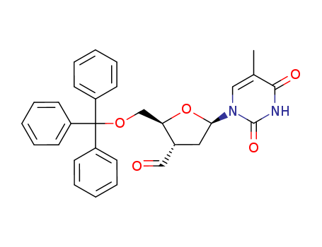 Molecular Structure of 140659-84-3 (Thymidine, 3'-deoxy-3'-formyl-5'-O-(triphenylmethyl)-)