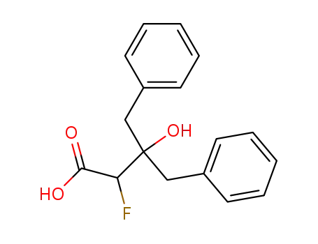 Molecular Structure of 397873-77-7 (Benzenebutanoic acid, a-fluoro-b-hydroxy-b-(phenylmethyl)-)