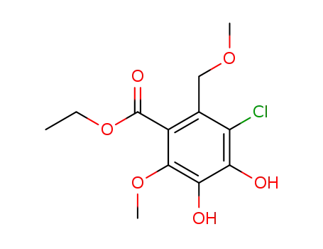 Benzoic acid, 3-chloro-4,5-dihydroxy-6-methoxy-2-(methoxymethyl)-,
ethyl ester