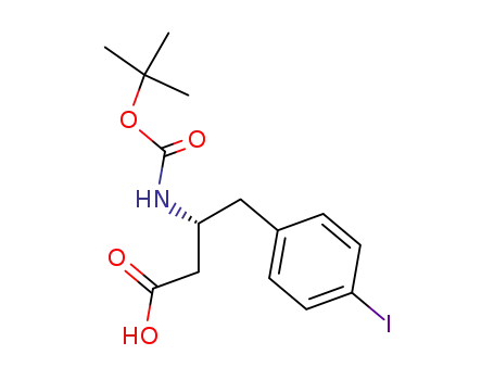 Molecular Structure of 269396-71-6 (Boc-(R)-3-amino-4-(4-iodo-phenyl)-butyric acid)