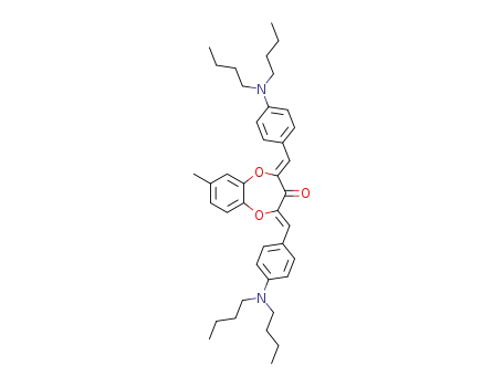 Molecular Structure of 1430403-92-1 (7-methyl-2,4-bis[1-(4-dibutylaminophenyl)meth-(Z)-ylidene]benzo[b]-1,4-dioxepin-3-one)