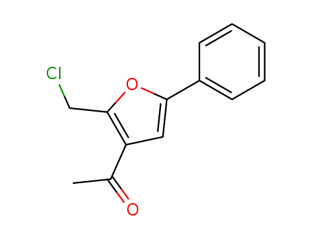 Molecular Structure of 281198-93-4 (1-(2-(CHLOROMETHYL)-5-PHENYLFURAN-3-YL)ETHANONE)