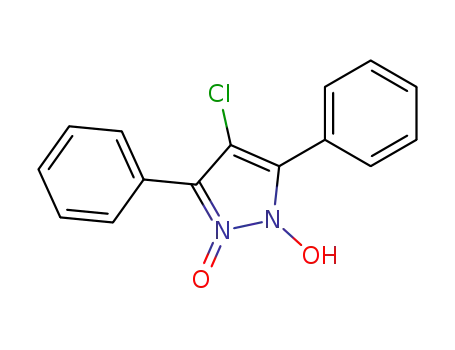 Molecular Structure of 71989-60-1 (4-chloro-3,5-diphenyl-1H-pyrazol-1-ol 2-oxide)