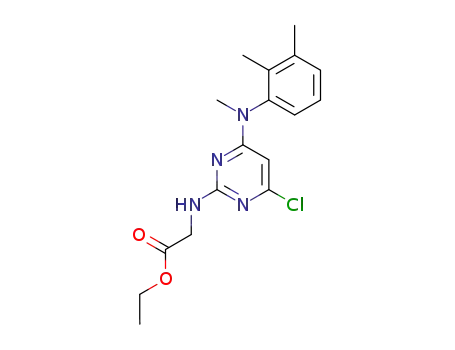 Molecular Structure of 86627-20-5 (Glycine,
N-[4-chloro-6-[(2,3-dimethylphenyl)methylamino]-2-pyrimidinyl]-, ethyl
ester)
