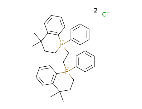 Molecular Structure of 80799-76-4 (Phosphinolinium,1,1'-(1,2-ethanediyl)bis[1,2,3,4-tetrahydro-4,4-dimethyl-1-phenyl-, dichloride,(R*,S*)- (9CI))