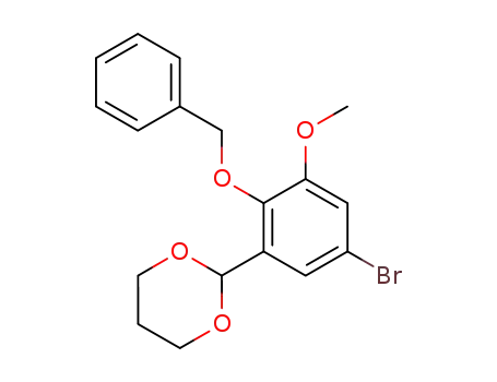 Molecular Structure of 155351-69-2 (2-(benzyloxy)-5-bromo-3-methoxybenzaldehyde trimethylene acetal)
