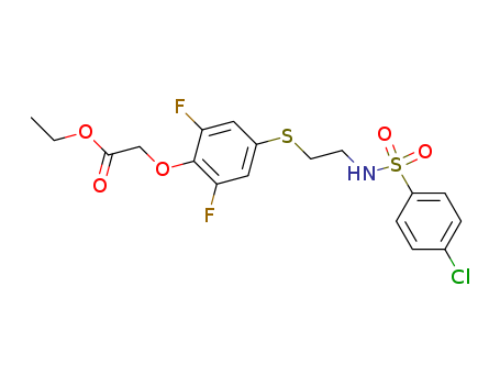 Molecular Structure of 141266-79-7 (Acetic acid,
[4-[[2-[[(4-chlorophenyl)sulfonyl]amino]ethyl]thio]-2,6-difluorophenoxy]-,
ethyl ester)
