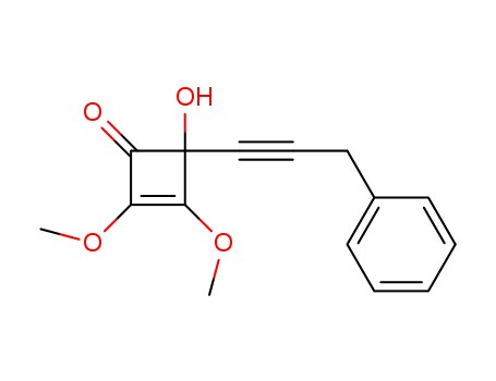 Molecular Structure of 113976-71-9 (2-Cyclobuten-1-one, 4-hydroxy-2,3-dimethoxy-4-(3-phenyl-1-propynyl)-)