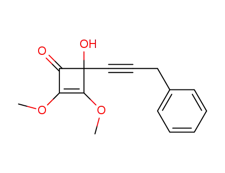 Molecular Structure of 113976-71-9 (2-Cyclobuten-1-one, 4-hydroxy-2,3-dimethoxy-4-(3-phenyl-1-propynyl)-)