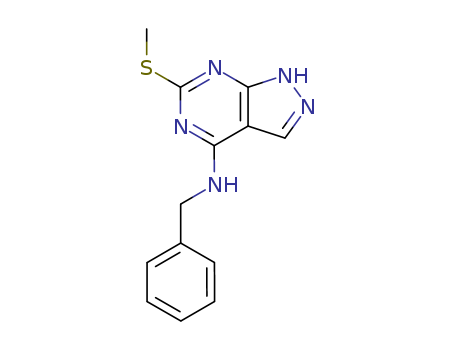 1H-Pyrazolo[3,4-d]pyrimidin-4-amine, 6-(methylthio)-N-(phenylmethyl)-