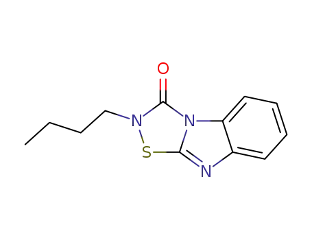 Molecular Structure of 85997-29-1 (2-butylbenzimidazo<1,2-d><1,2,4>thiadiazol-3(2H)-one)