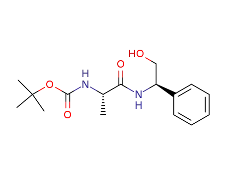 Molecular Structure of 620594-37-8 (Carbamic acid,
[(1S)-2-[[(1R)-2-hydroxy-1-phenylethyl]amino]-1-methyl-2-oxoethyl]-,
1,1-dimethylethyl ester)