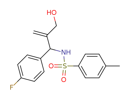 Molecular Structure of 654653-48-2 (Benzenesulfonamide,
N-[1-(4-fluorophenyl)-2-(hydroxymethyl)-2-propenyl]-4-methyl-)