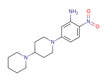 Molecular Structure of 900506-32-3 (2-nitro-5-(4-(piperidin-1-yl)piperidin-1-yl)benzenamine)