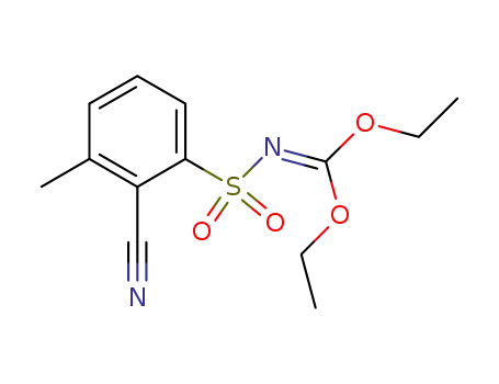 Molecular Structure of 937722-17-3 (2-cyano-N-diethoxymethylene-3-methyl-benzenesulfonamide)