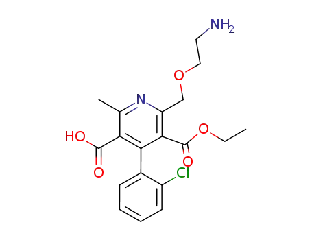 Molecular Structure of 113994-38-0 (2-[(2-Aminoethoxy)methyl]-4-(2-chlorophenyl)-6-methyl-3,5-pyridinedicarboxylic acid 3-ethyl ester)