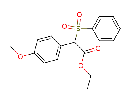 Molecular Structure of 190672-11-8 (Benzeneacetic acid, 4-methoxy-a-(phenylsulfonyl)-, ethyl ester)