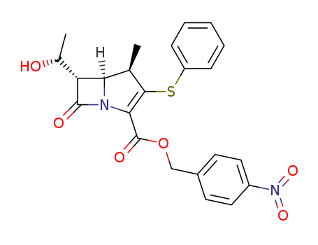 Molecular Structure of 105318-41-0 (1-Azabicyclo[3.2.0]hept-2-ene-2-carboxylic acid,
6-[(1R)-1-hydroxyethyl]-4-methyl-7-oxo-3-(phenylthio)-,
(4-nitrophenyl)methyl ester, (4R,5S,6S)-)