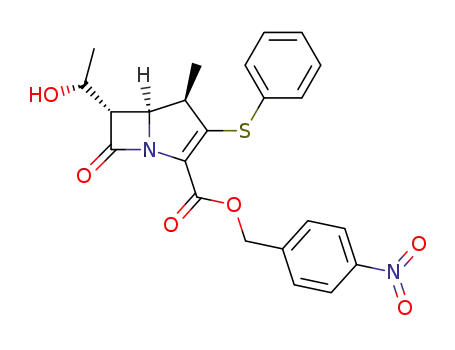 Molecular Structure of 105318-41-0 (1-Azabicyclo[3.2.0]hept-2-ene-2-carboxylic acid,
6-[(1R)-1-hydroxyethyl]-4-methyl-7-oxo-3-(phenylthio)-,
(4-nitrophenyl)methyl ester, (4R,5S,6S)-)