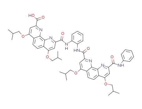 Molecular Structure of 1005329-65-6 (9-{2-[(4,7-diisobutoxy-9-phenylcarbamoyl-[1,10]phenanthroline-2-carbonyl)-amino]-phenylcarbamoyl}-4,7-diisobutoxy-[1,10]phenanthroline-2-carboxylic acid)