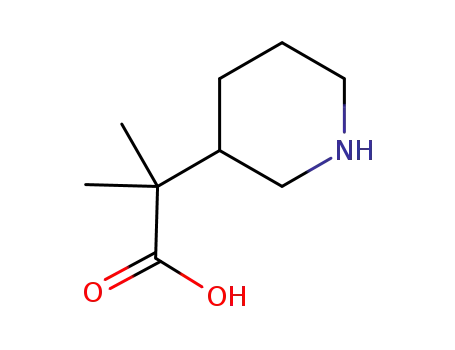Molecular Structure of 953079-98-6 (2-methyl-2-(piperidin-3-yl)propanoic acid)