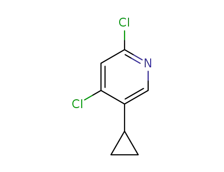 Molecular Structure of 1613239-40-9 (2,4-dichloro-5-cyclopropyl-pyridine)
