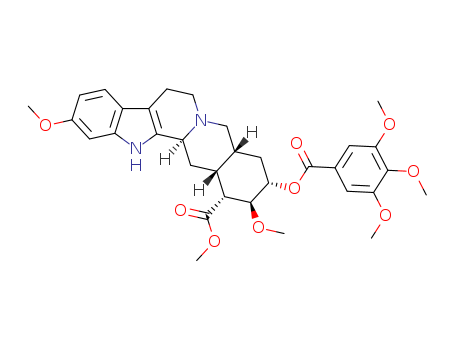 1263-58-7,Yohimban-16-carboxylicacid, 11,17-dimethoxy-18-[(3,4,5-trimethoxybenzoyl)oxy]-, methyl ester, (3b,16b,17a,18a,20a)- (9CI),18-Epireserpine(7CI); 3b,20a-Yohimban-16b-carboxylic acid, 18a-hydroxy-11,17a-dimethoxy-, methyl ester, 3,4,5-trimethoxybenzoate(ester) (8CI); Benz[g]indolo[2,3-a]quinolizine, yohimban-16-carboxylic acidderiv.; NSC 169414
