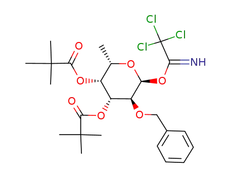 Molecular Structure of 373606-55-4 (2-O-benzyl-3,4-di-O-pivaloyl-α-L-fucopyranosyl trichloroacetimidate)