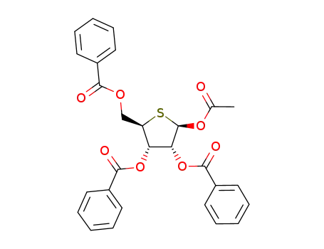 Molecular Structure of 1015447-26-3 (2,3,5-Tri-O-benzoyl-1-O-acetyl-4-thio-D-ribofuranose)