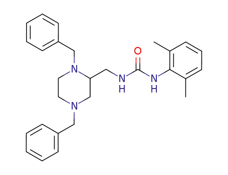 Molecular Structure of 819075-27-9 (Urea,
N-[[1,4-bis(phenylmethyl)-2-piperazinyl]methyl]-N'-(2,6-dimethylphenyl)-)