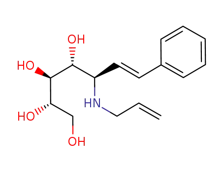 Molecular Structure of 691905-77-8 ((6E)-5-(allylamino)-5,6,7-trideoxy-7-phenyl-D-gluco-hept-6-enitol)