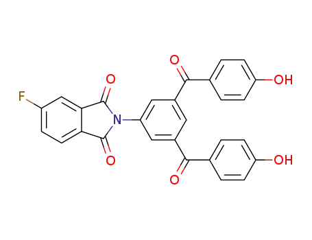 Molecular Structure of 441775-26-4 (1H-Isoindole-1,3(2H)-dione,
2-[3,5-bis(4-hydroxybenzoyl)phenyl]-5-fluoro-)