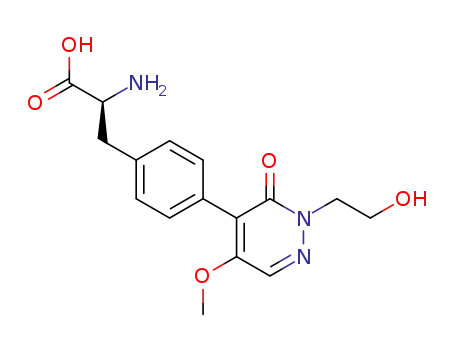 Molecular Structure of 898261-82-0 (L-Phenylalanine,
4-[2,3-dihydro-2-(2-hydroxyethyl)-5-methoxy-3-oxo-4-pyridazinyl]-)