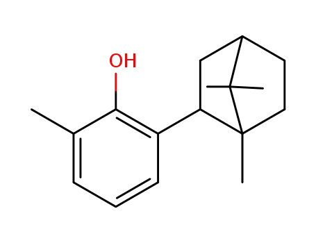 Molecular Structure of 3509-58-8 (Phenol, 2-methyl-6-(1,7,7-trimethylbicyclo[2.2.1]hept-2-yl)-)