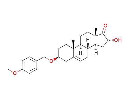 Molecular Structure of 870627-29-5 ((3S,8R,9S,10R,13S,14S,16R)-16-Hydroxy-3-(4-methoxy-benzyloxy)-10,13-dimethyl-1,2,3,4,7,8,9,10,11,12,13,14,15,16-tetradecahydro-cyclopenta[a]phenanthren-17-one)