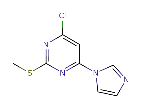 Molecular Structure of 321328-88-5 (4-CHLORO-6-(1H-IMIDAZOL-1-YL)-2-(METHYLTHIO)PYRIMIDINE)