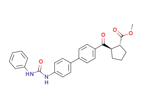 Molecular Structure of 959122-10-2 (Cyclopentanecarboxylic acid, 2-[[4'-[[(phenylamino)carbonyl]amino][1,1'-biphenyl]-4-yl]carbonyl]-, methyl ester, (1R,2R)-)