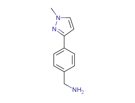 Molecular Structure of 915707-40-3 (4-(1-Methyl-1H-pyrazol-3-yl)benzylamine)