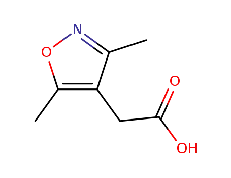 Molecular Structure of 2510-27-2 ((3,5-DIMETHYL-ISOXAZOL-4-YL)-ACETIC ACID)