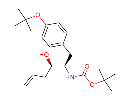Molecular Structure of 479495-54-0 (Carbamic acid,
[(1R,2R)-1-[[4-(1,1-dimethylethoxy)phenyl]methyl]-2-hydroxy-4-pentenyl]
-, 1,1-dimethylethyl ester)