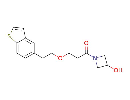 Molecular Structure of 519188-55-7 (1-Propanone, 3-(2-benzo[b]thien-5-ylethoxy)-1-(3-hydroxy-1-azetidinyl)-)