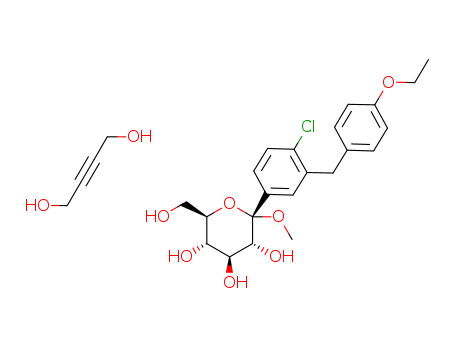 α-D-Glucopyranoside, methyl 1-C-[4-chloro-3-[(4-ethoxyphenyl)methyl]phenyl]-, compd. with 2-butyne-1,4-diol (1:1)