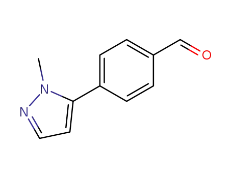 Molecular Structure of 179055-28-8 (4-(1-METHYL-1H-PYRAZOL-5-YL)BENZALDEHYDE)