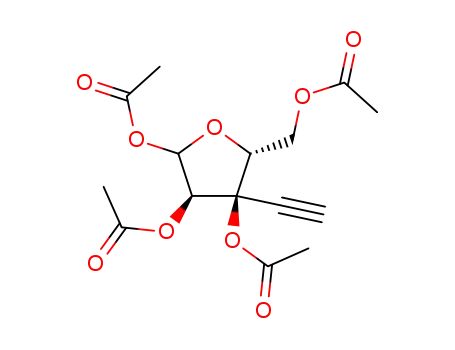 Molecular Structure of 848644-37-1 (1,2,3,5-tetra-O-acetyl-3-C-ethynyl-D-ribo-pentofuranose)