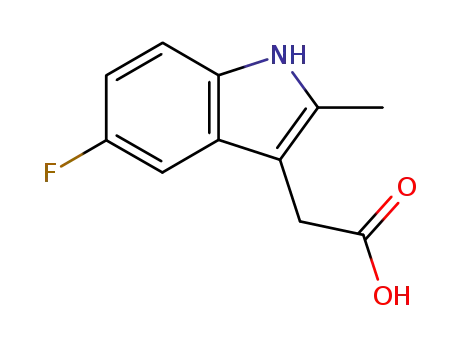 Molecular Structure of 71987-67-2 ((5-FLUORO-2-METHYL-1H-INDOL-3-YL)-ACETIC ACID)