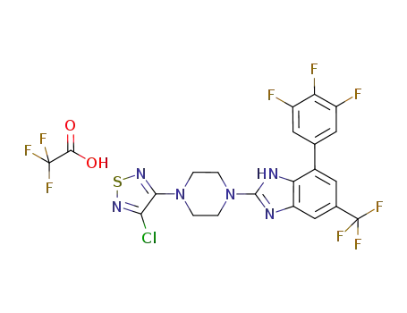 1H-Benzimidazole,
2-[4-(4-chloro-1,2,5-thiadiazol-3-yl)-1-piperazinyl]-6-(trifluoromethyl)-4-(
3,4,5-trifluorophenyl)-, mono(trifluoroacetate)