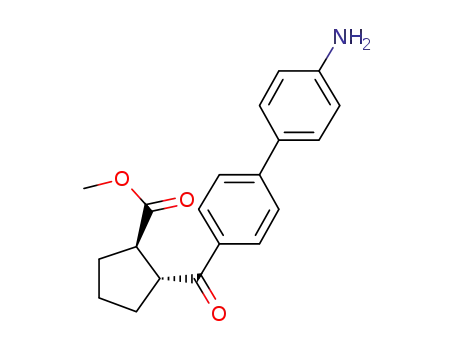 Molecular Structure of 959123-13-8 (Cyclopentanecarboxylic acid, 2-[(4'-amino[1,1'-biphenyl]-4-yl)carbonyl]-, methyl ester, (1R,2R)-)