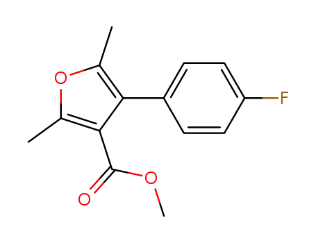 Molecular Structure of 672930-43-7 (3-Furancarboxylicacid, 4-(4-fluorophenyl)-2,5-dimethyl-, methyl ester)